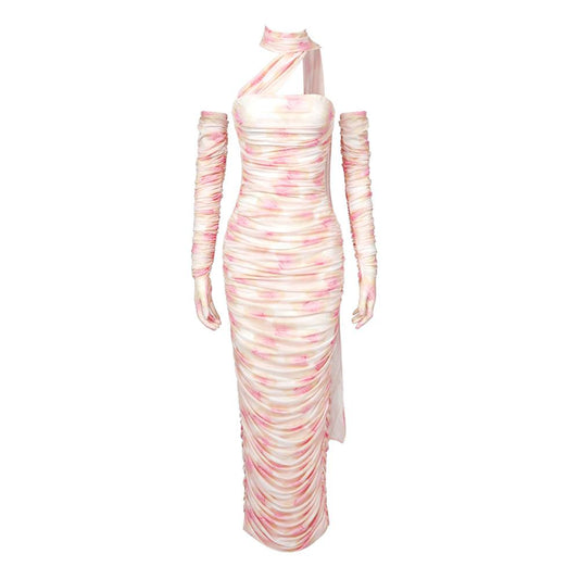 The Floral Mesh Maxi Dress With Gloves