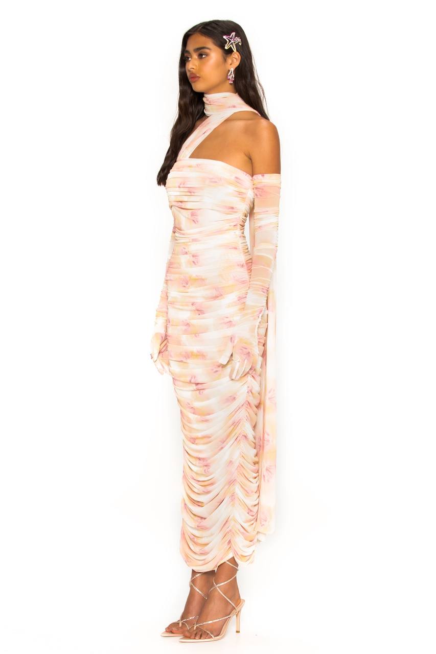 The Floral Mesh Maxi Dress With Gloves