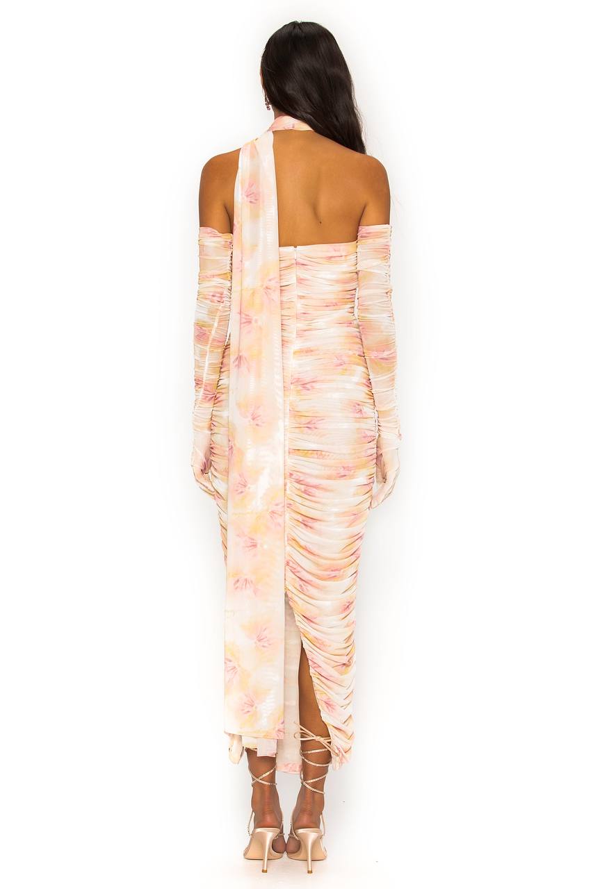 The Floral Mesh Maxi Dress With Gloves