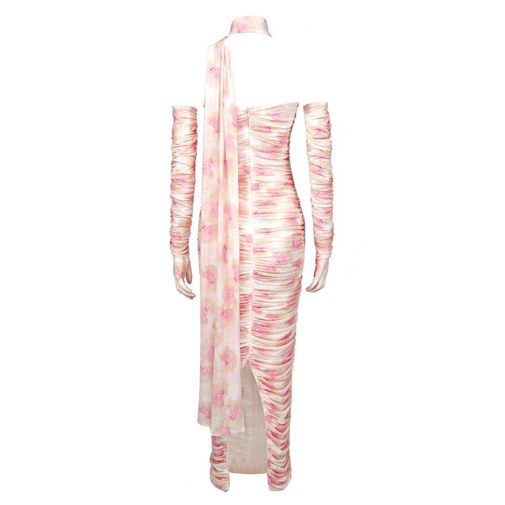 The Floral Mesh Maxi Dress With Gloves