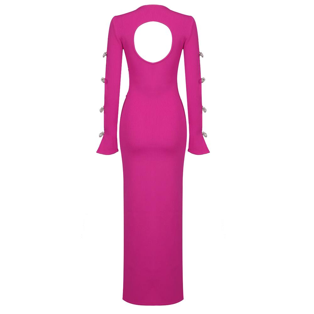 The Cut-Out Maxi Bandage Dress In Pink