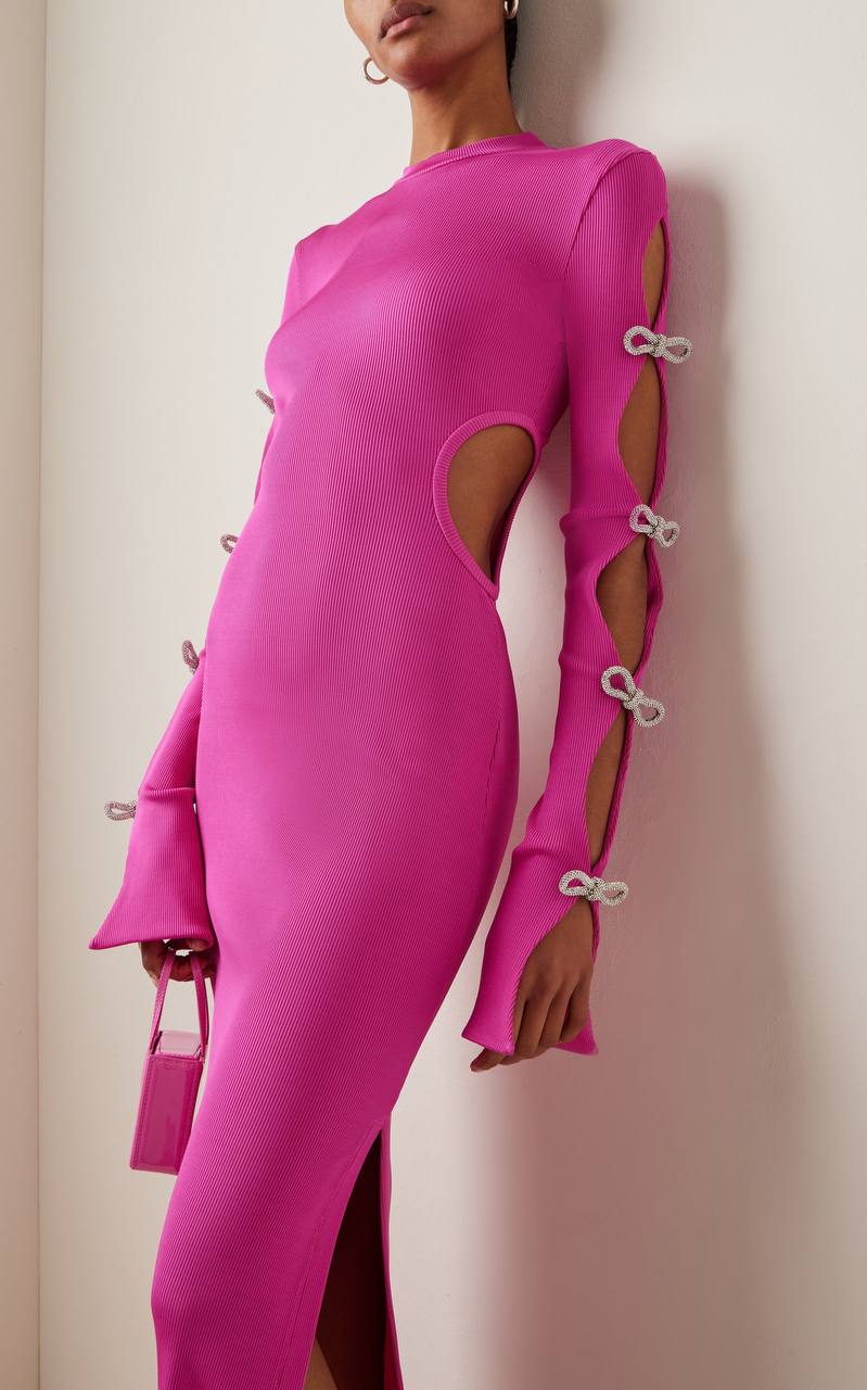 The Cut-Out Maxi Bandage Dress In Pink