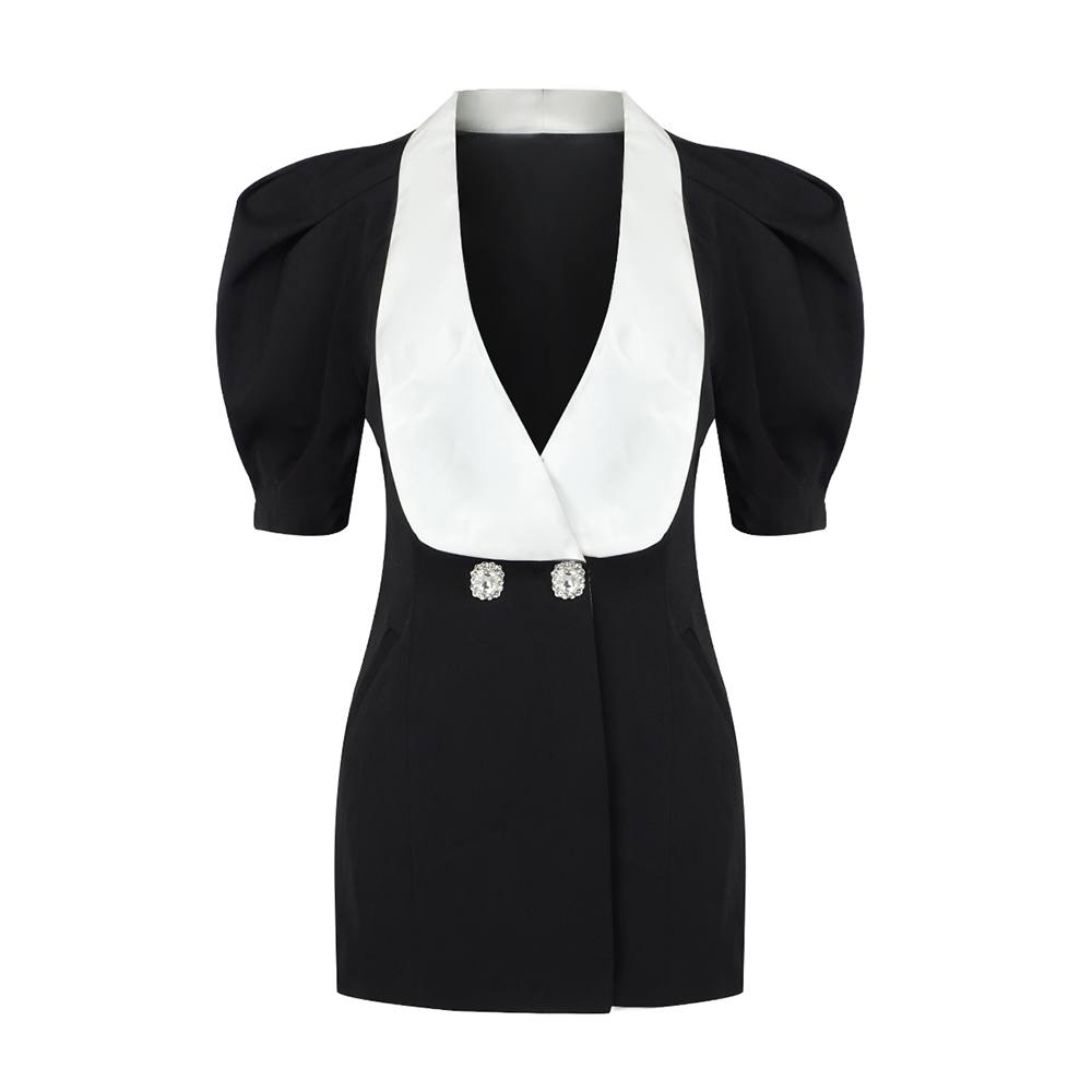 The Rhinestone Button-Up Blazer Dress