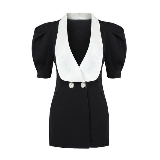 The Rhinestone Button-Up Blazer Dress