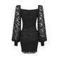 Backless Puff Sleeve Mini Dress