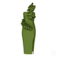 Autumn Elegant Bandage Green Dress