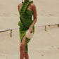 Autumn Elegant Bandage Green Dress