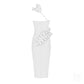 Autumn Elegant Bandage White Dress