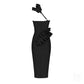 Autumn Elegant Bandage Black Dress