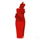 Autumn Elegant Bandage Red Dress