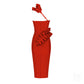 Autumn Elegant Bandage Red Dress