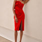 Autumn Elegant Bandage Red Dress