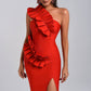 Autumn Elegant Bandage Red Dress
