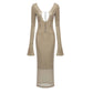 Esmeralda Sequin Beige Golden Dress