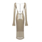 Esmeralda Sequin Beige Golden Dress
