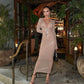 Esmeralda Sequin Beige Golden Dress