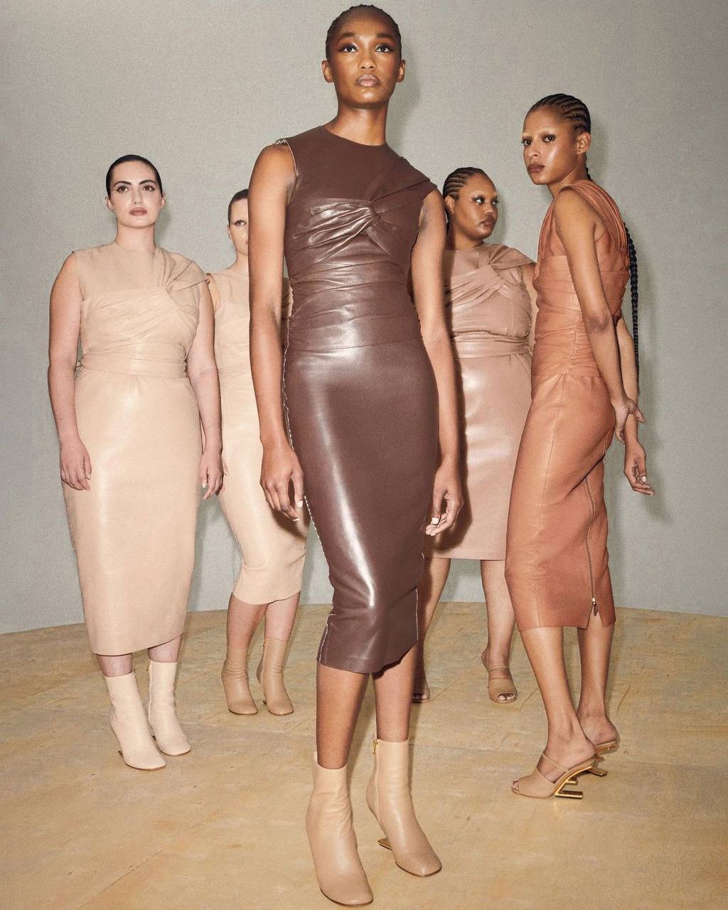 The Chocolate Leather Bodycon Midi Dress