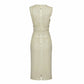 The Khaki Leather Bodycon Midi Dress