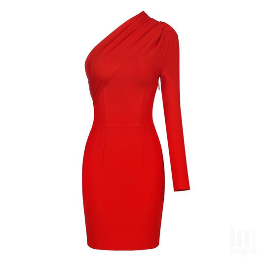 The One-Shoulder Bodycon Red Dress