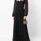 The Elegant Neckline Organza Maxi Dress - Black