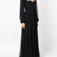 The Elegant Neckline Organza Maxi Dress - Black