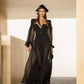 The Elegant Neckline Organza Maxi Dress - Black