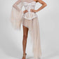 One Shoulder White Silk Dress