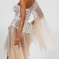One Shoulder White Silk Dress