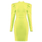 Long Sleeve Elegant Summer Yellow Dress