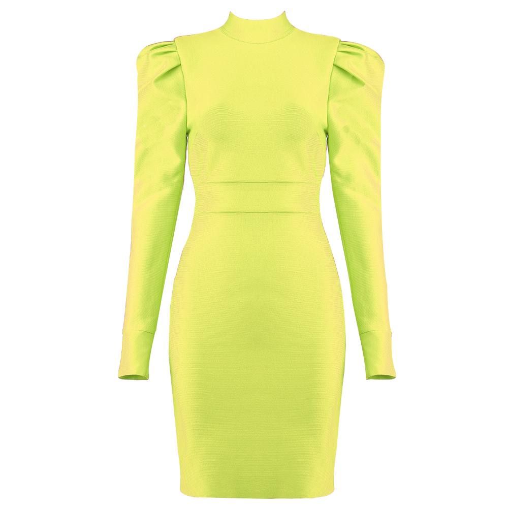 Long Sleeve Elegant Summer Yellow Dress