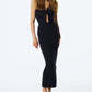 Black Strapless Bow Evening Dress