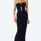 Black Strapless Bow Evening Dress