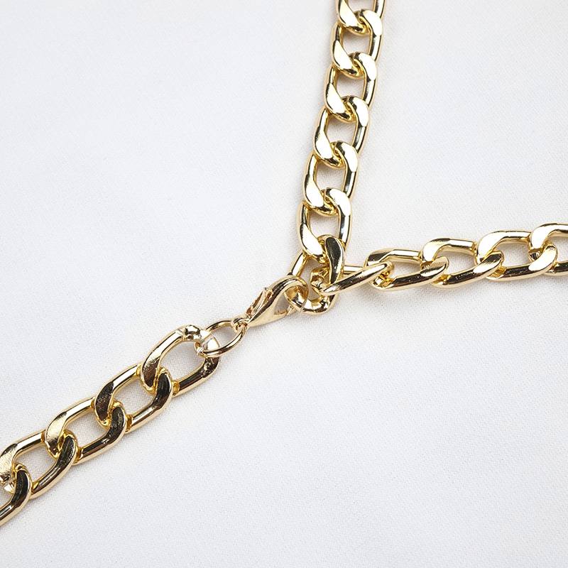 Cap-sleeve V-Back Chain Detail Asymmetrical White Dress