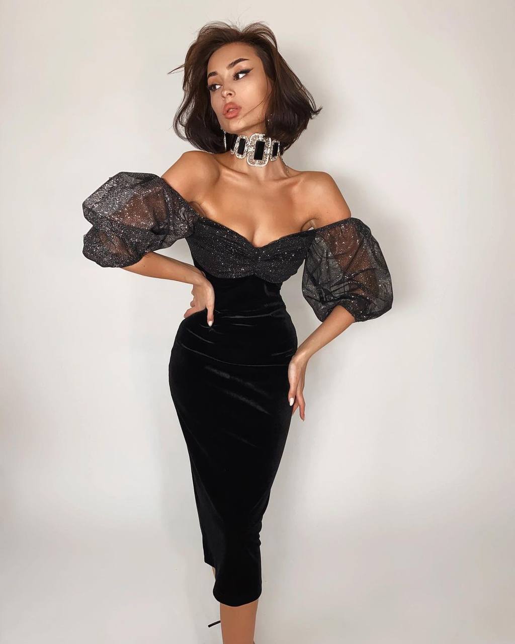 See-Through Bodycon Black Dress