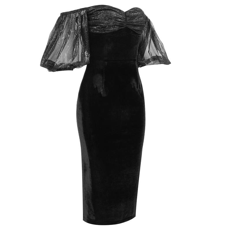 See-Through Bodycon Black Dress