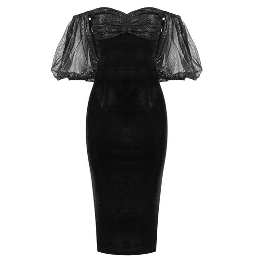 See-Through Bodycon Black Dress
