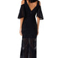 Cold Shoulder Lace Gown Dress in Black