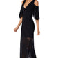 Cold Shoulder Lace Gown Dress in Black