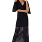 Cold Shoulder Lace Gown Dress in Black
