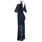Cold Shoulder Lace Gown Dress in Black