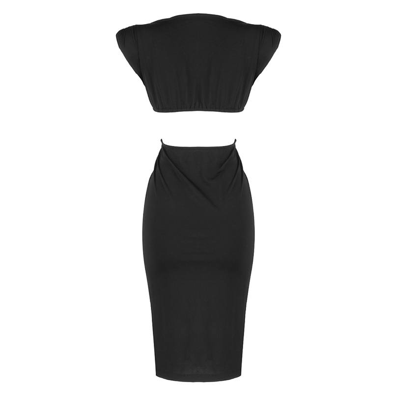 Black Sleeveless O-Neck Midi Black Dress