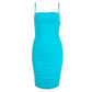 Ruched Corset Mini Dress In Turquoise