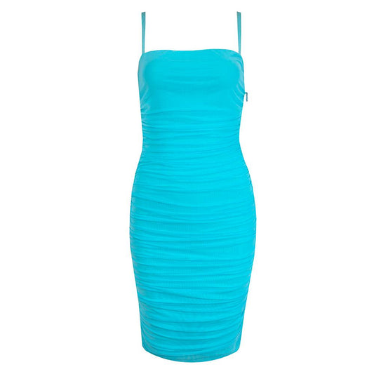 Ruched Corset Mini Dress In Turquoise