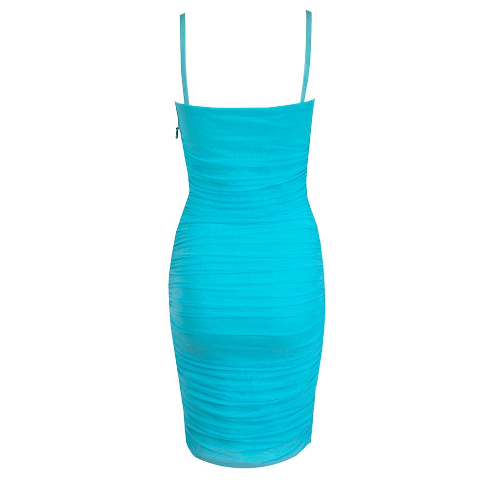 Ruched Corset Mini Dress In Turquoise