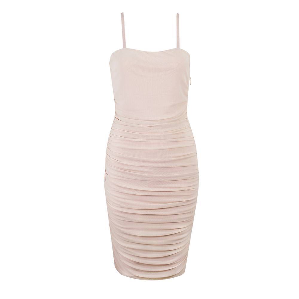 Ruched Corset Mini Dress In Apricot