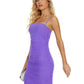 Ruched Corset Mini Dress In Purple