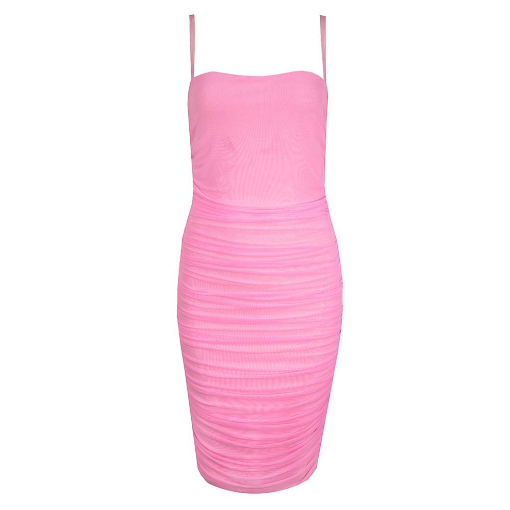 Ruched Corset Mini Dress In Pink