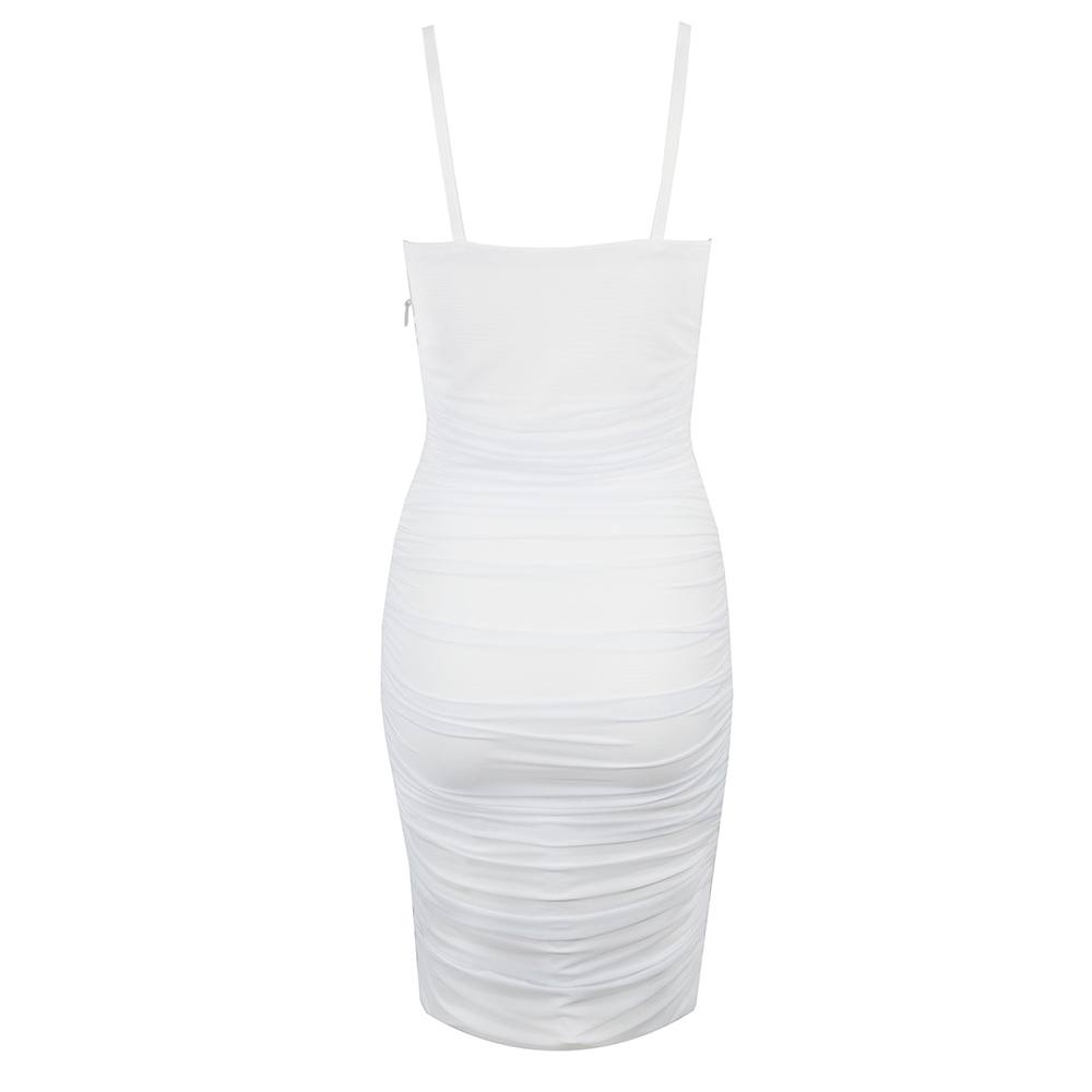 Ruched Corset Mini Dress In White