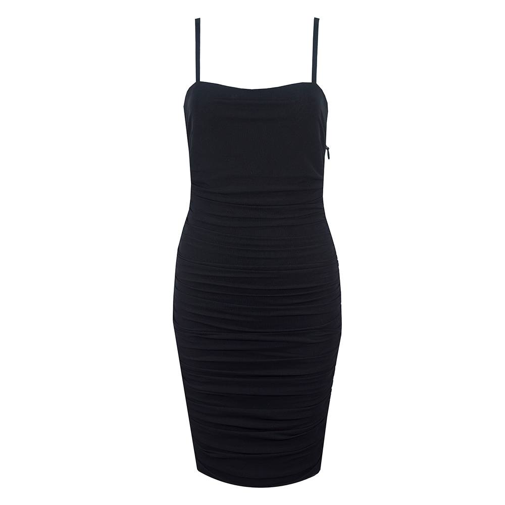 Ruched Corset Mini Dress In Black