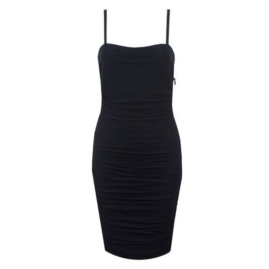 Ruched Corset Mini Dress In Black